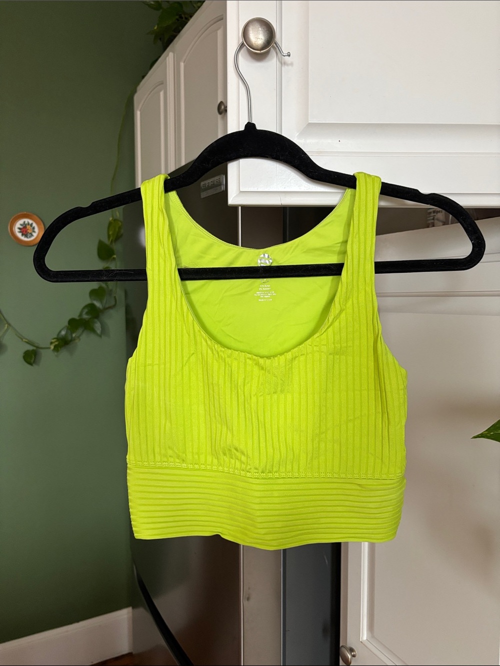 Noli Neon Lime Ribbed Crop Tank